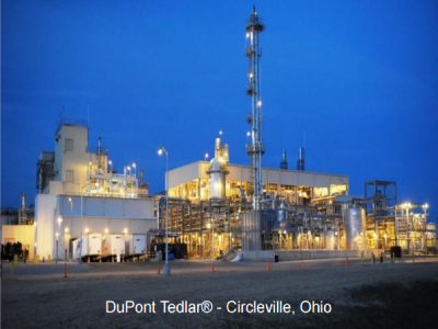 dupont tedlar circleville, ohio dupont factory at night with factory lights